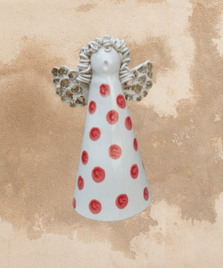 View our lovely ceramic hand crafted angel. it is made with love and proven to spark up the vibe.